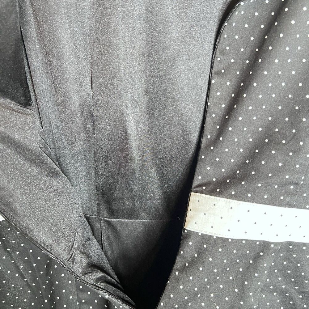 Liz Claiborne Sleeveless Dress Shift Sz 14 Black and White Polka Dot  Back Zip - Picture 7 of 9